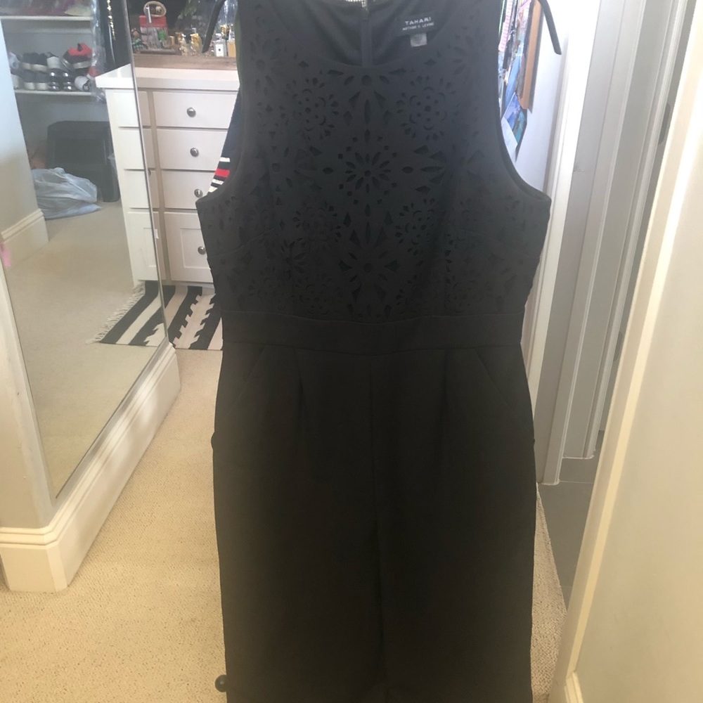 Cropped black pantsuit